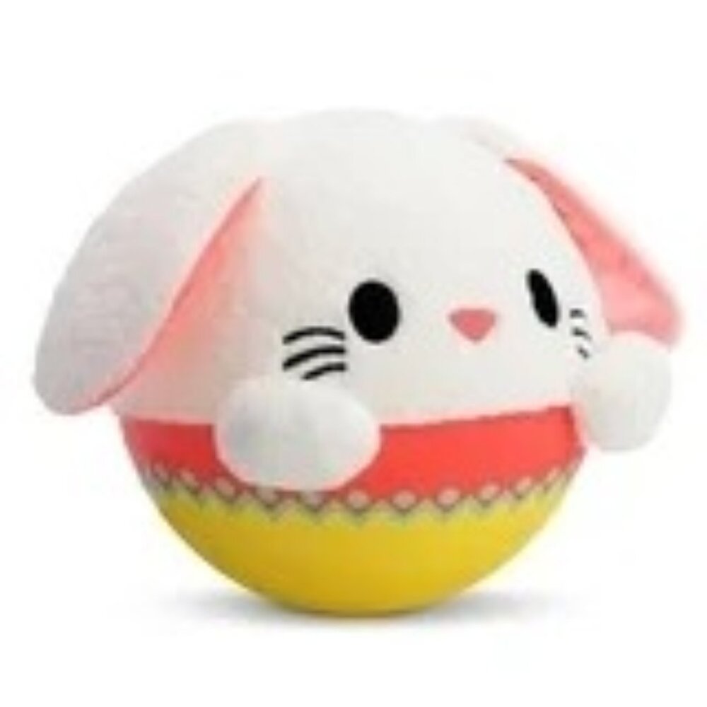 Litl Biggie Bouncerz Easter Bunny Rabbit Plush Ball 9” White &‎ Pink Soft Toy